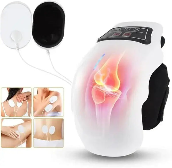 Wireless knee massager with heat, vibration and red light therapy